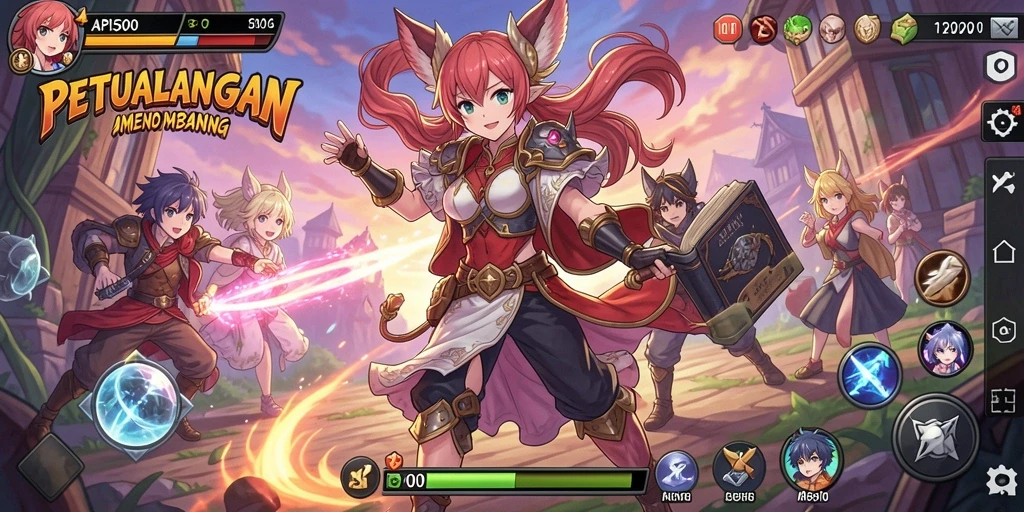 Tampilan gameplay yang penuh warna dan dinamis dalam API5000.