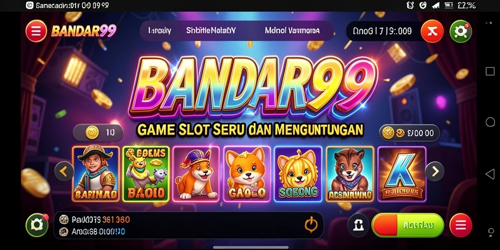 Tampilan gameplay seru dari BANDAR99 dengan mesin slot yang menarik.