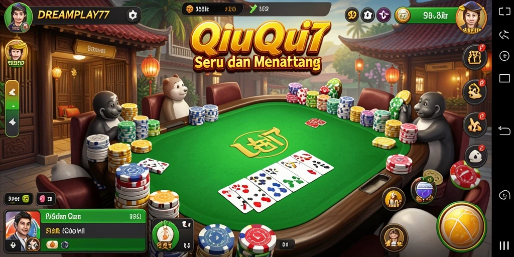 Tampilan gameplay QiuQiu yang seru dan penuh tantangan.