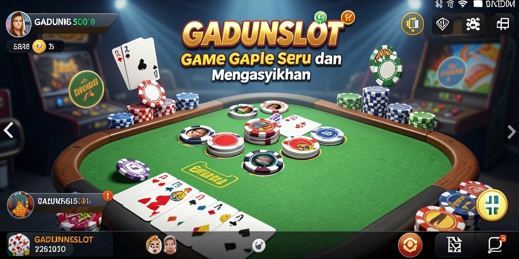 Gameplay GADUNSLOT yang seru dan kompetitif dalam Gaple.