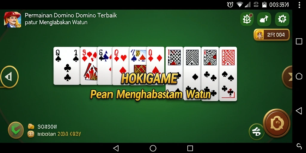 Tampilan utama HOKIGAME menampilkan saat bermain Domino yang seru.