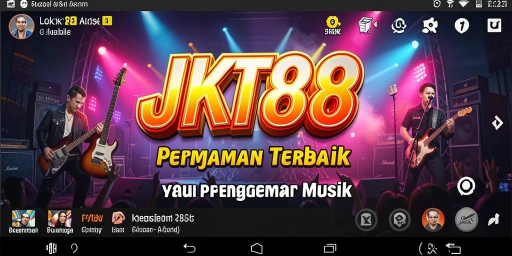 Screenshot gameplay JKT88 menampilkan pengguna bermain musik dengan antusias.