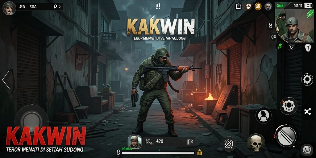 Tampilan gameplay KAKWIN yang menegangkan dan mencekam.
