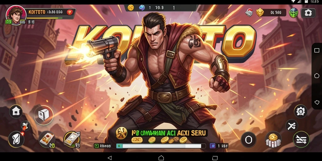 Tampilan gameplay seru dalam KOITOTO dengan pertarungan yang mendebarkan.