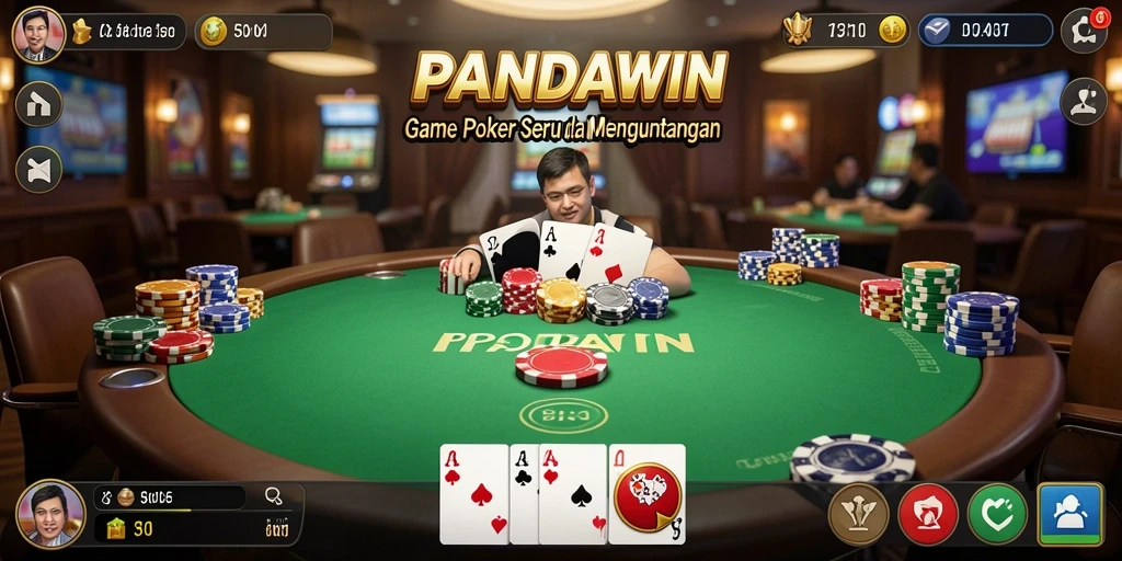 Screenshot gameplay PANDAWIN menampilkan momen seru permainan Poker.