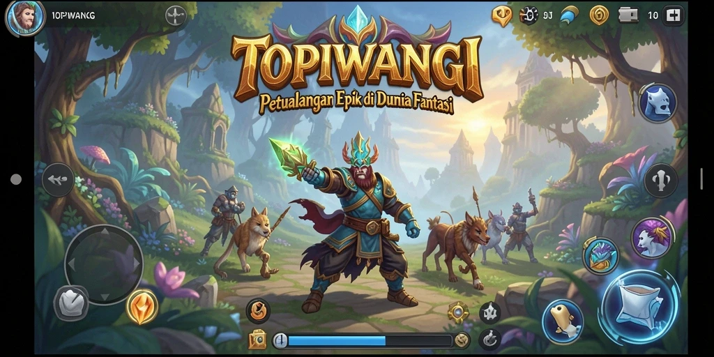 Tampilan gameplay RPG epik di dunia fantasi.