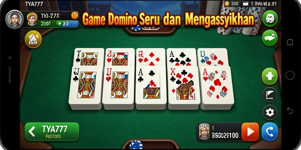Tampilan gameplay TYA777 dengan grafis menarik di permainan Domino.