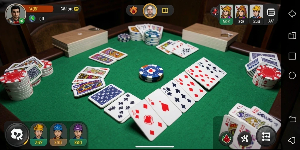 Tangkapan layar V07 menampilkan gameplay seru Gaple dengan teman-teman.